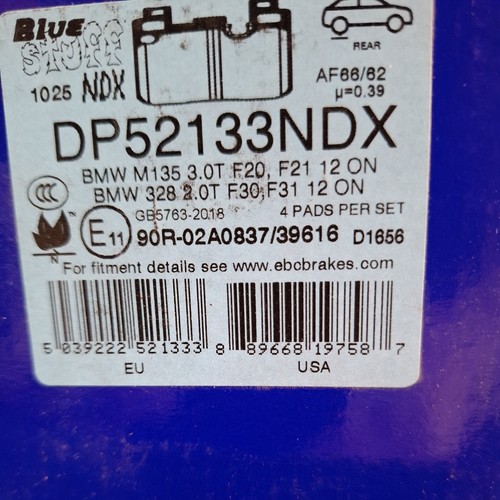 Ebc rear bluestuff brake pads - bluestuff,